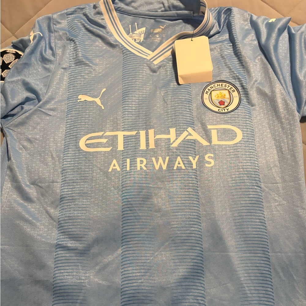 Puma Light Blue Authentic Licensed Football Jersey